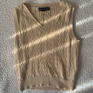 brown sweater vest